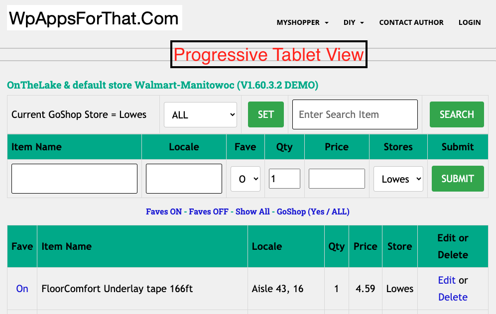 MyShopper Progressive View Tablet